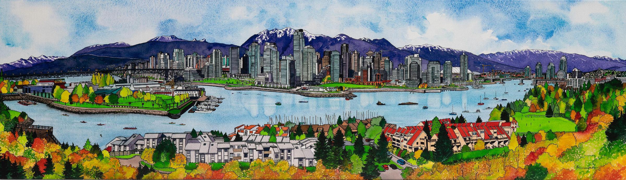 Hilary Morris - A Fall Day Over False Creek
