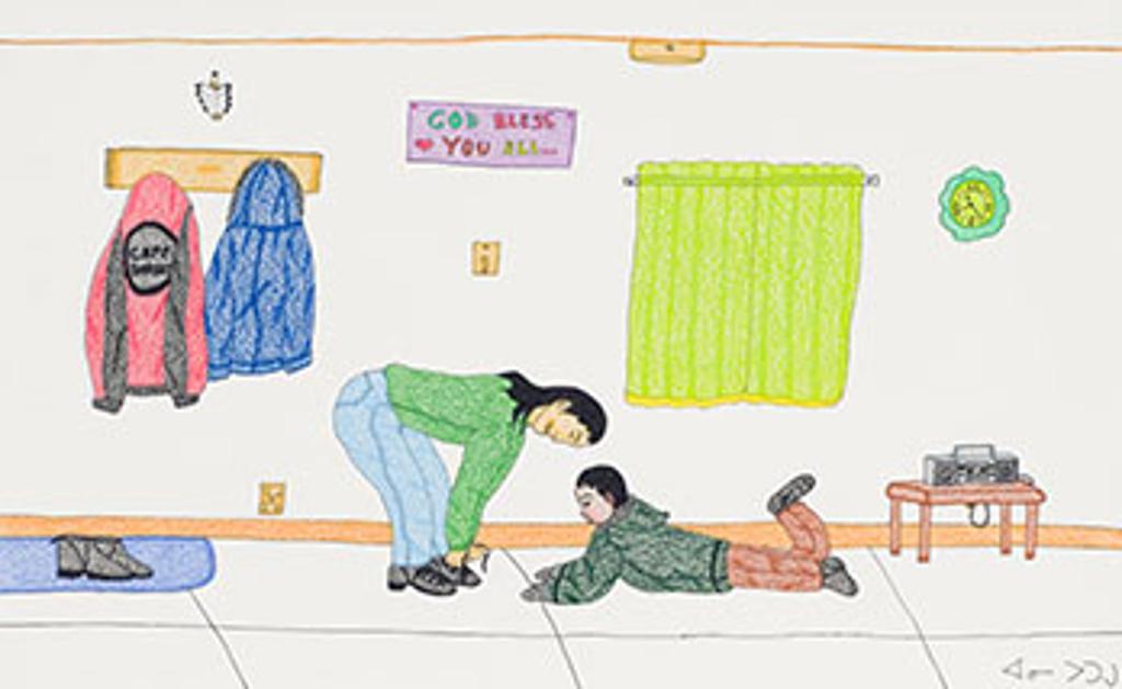 Annie Pootoogook (1969-2016) - Tying Shoelaces