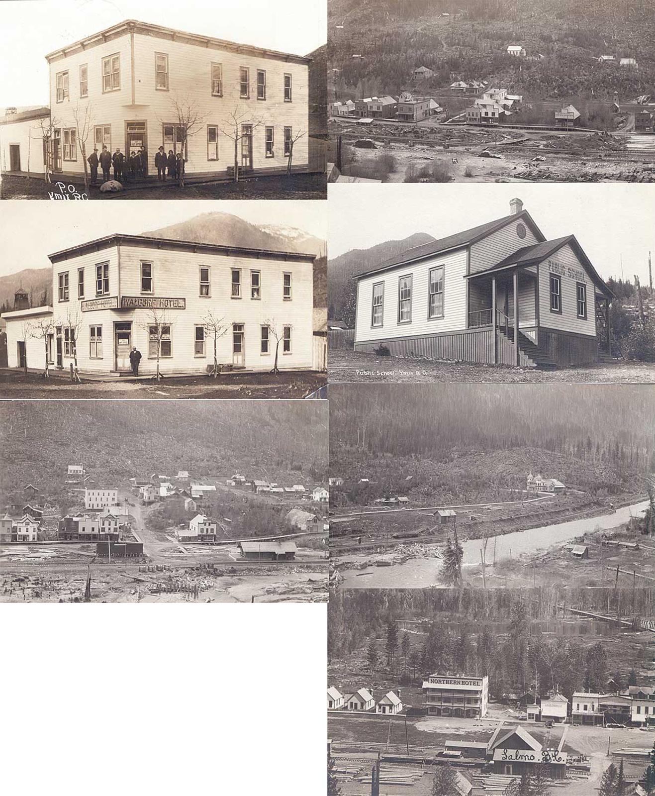 William Green Barclay - Lot of Seven Views of Ymir, Salmo and other B.C. towns
