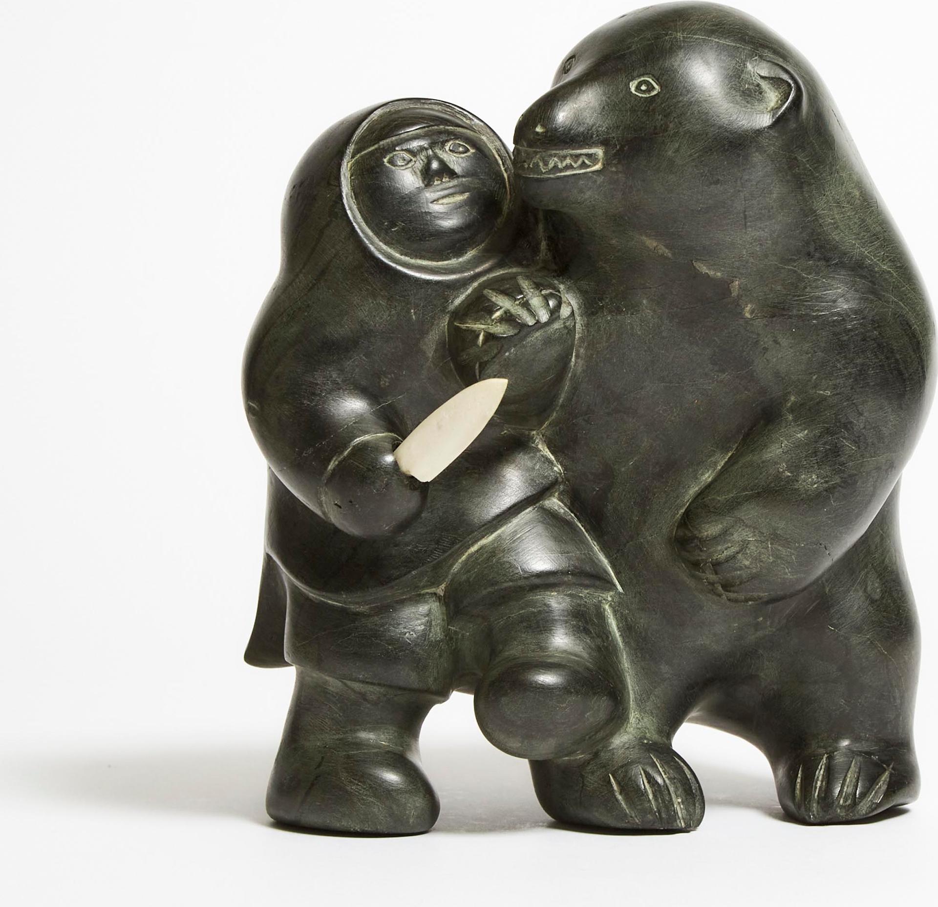 Mathew Aqigaaq (1940-2010) - Hunter And Bear