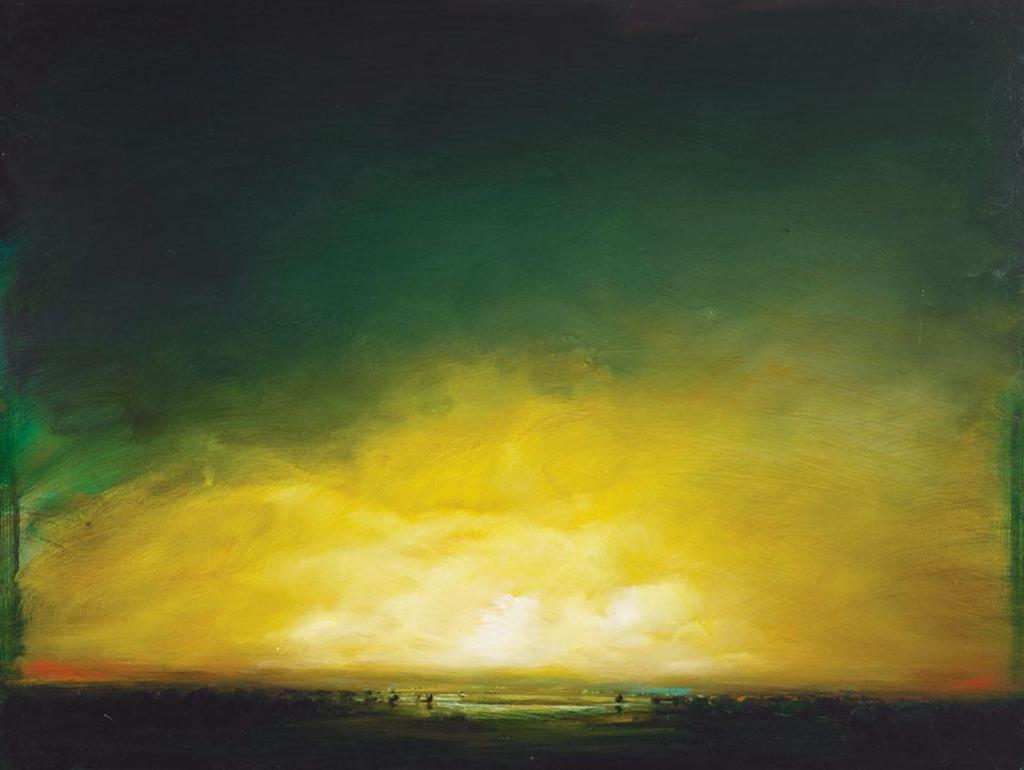 David Charles Bierk (1944-2002) - Toward The Eastern Townships/Green Sky, 14 Oct. 1989