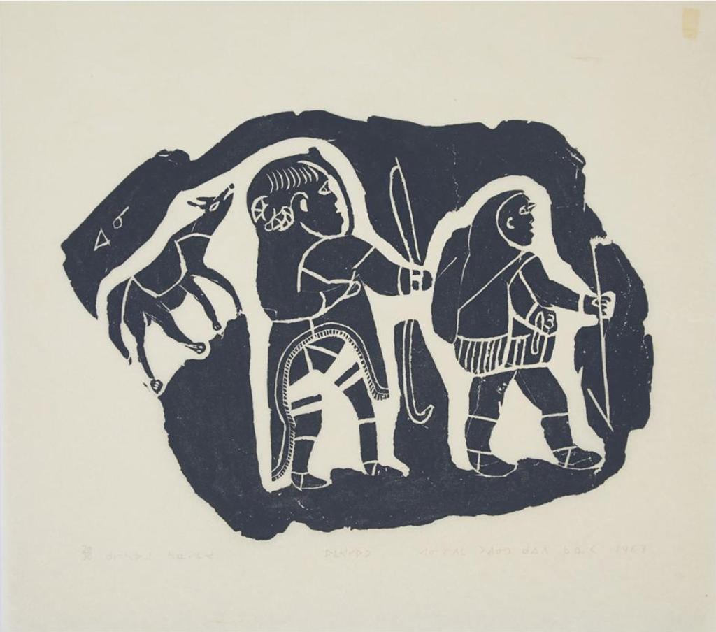 Annie Mikpiga (1900-1984) - Dog Running After Caribou; Hunting