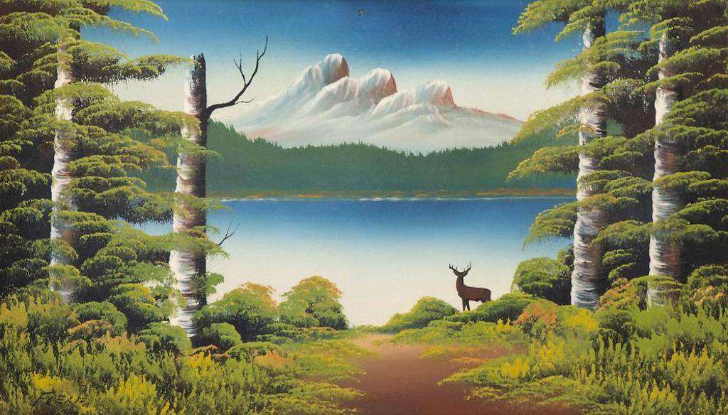Levine (1918-1974) - Untitled - Lake and Mountains