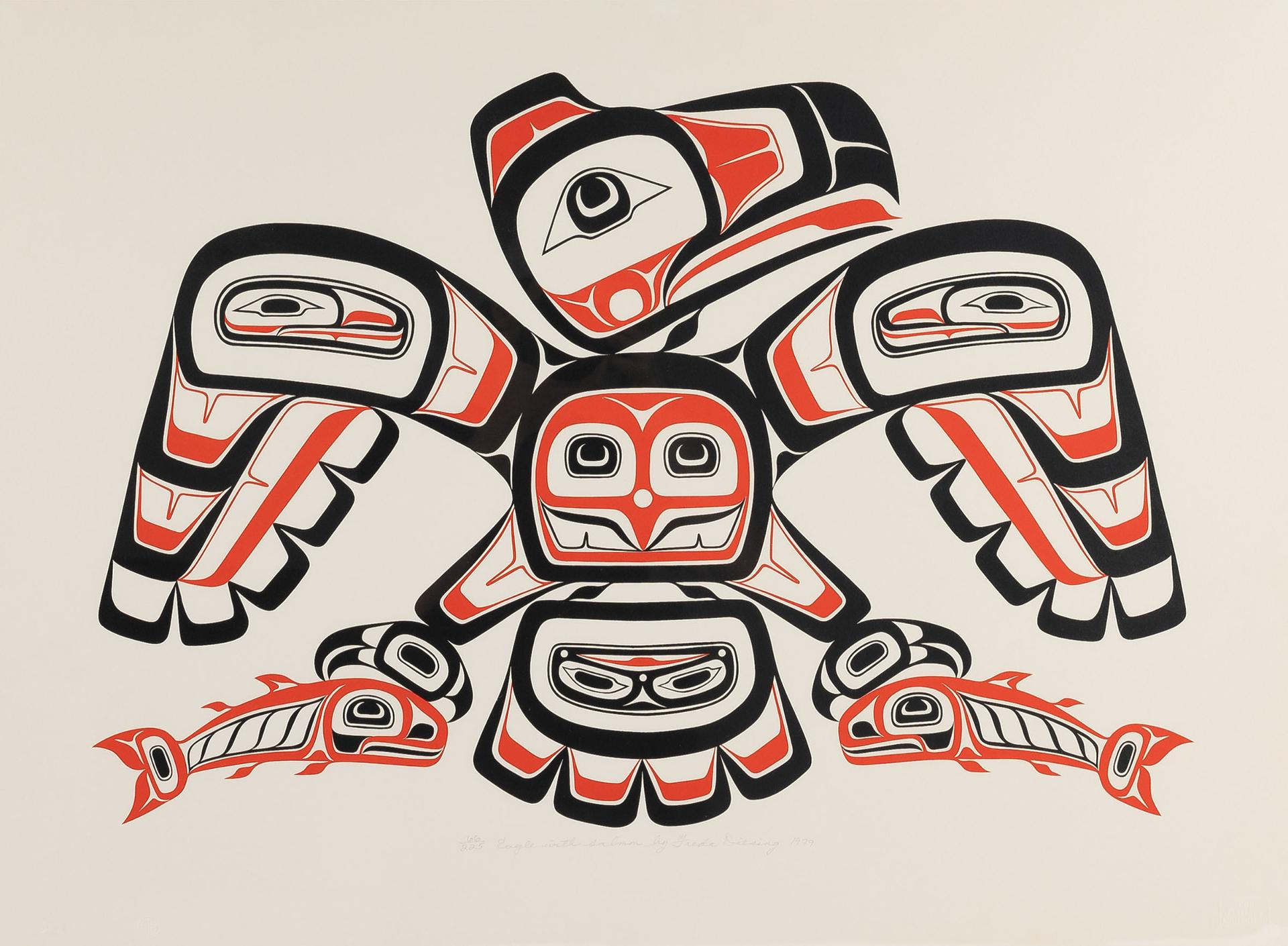 Freda Diesing (1925-2002) - Eagle With Salmon