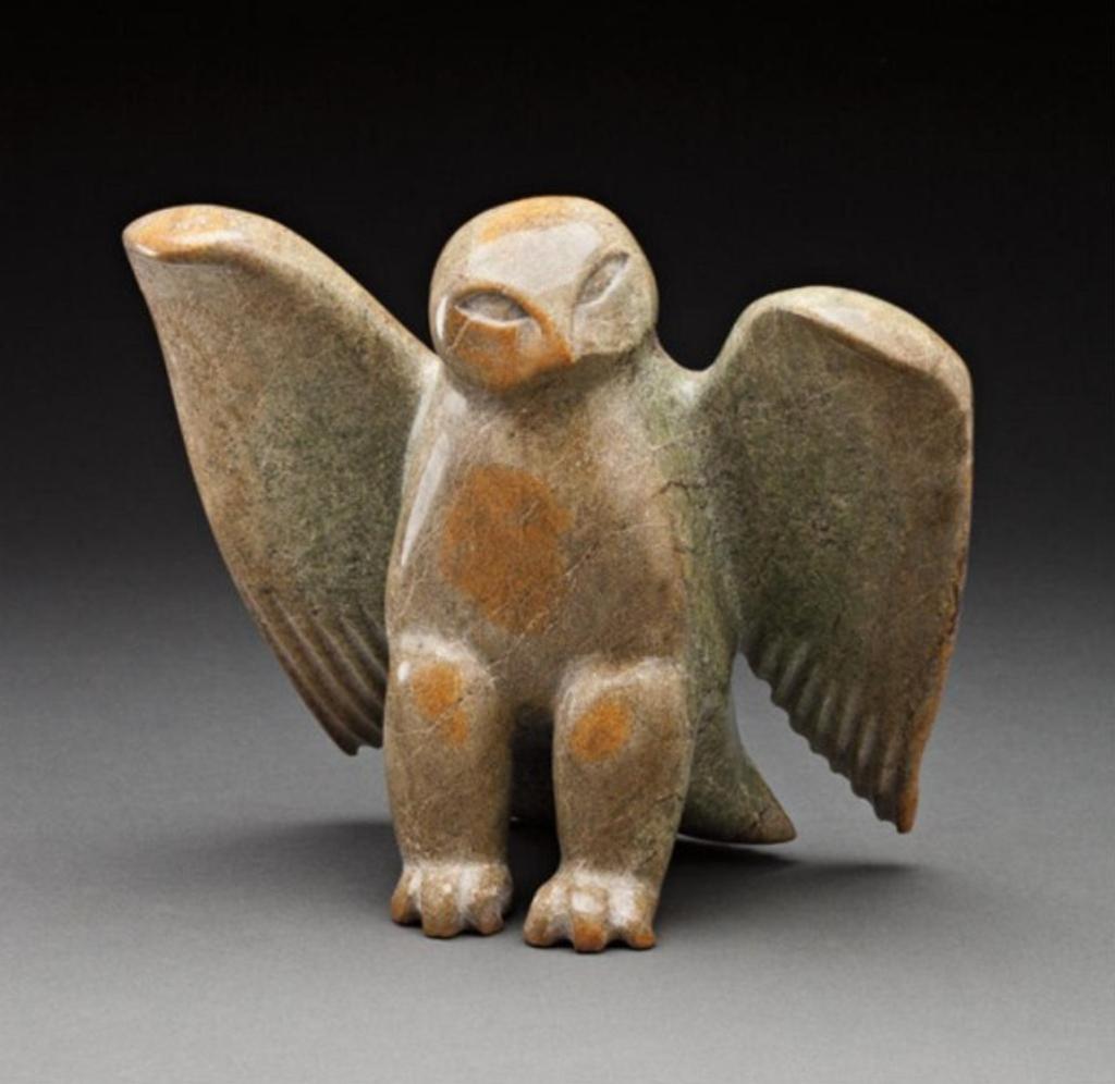 Kiugak (Kiawak) Ashoona (1933-2014) - Mottled light green stone