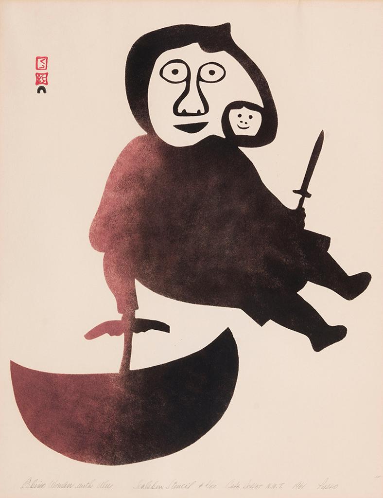 Pudlo Pudlat (1916-1992) - Eskimo Woman with Ulu