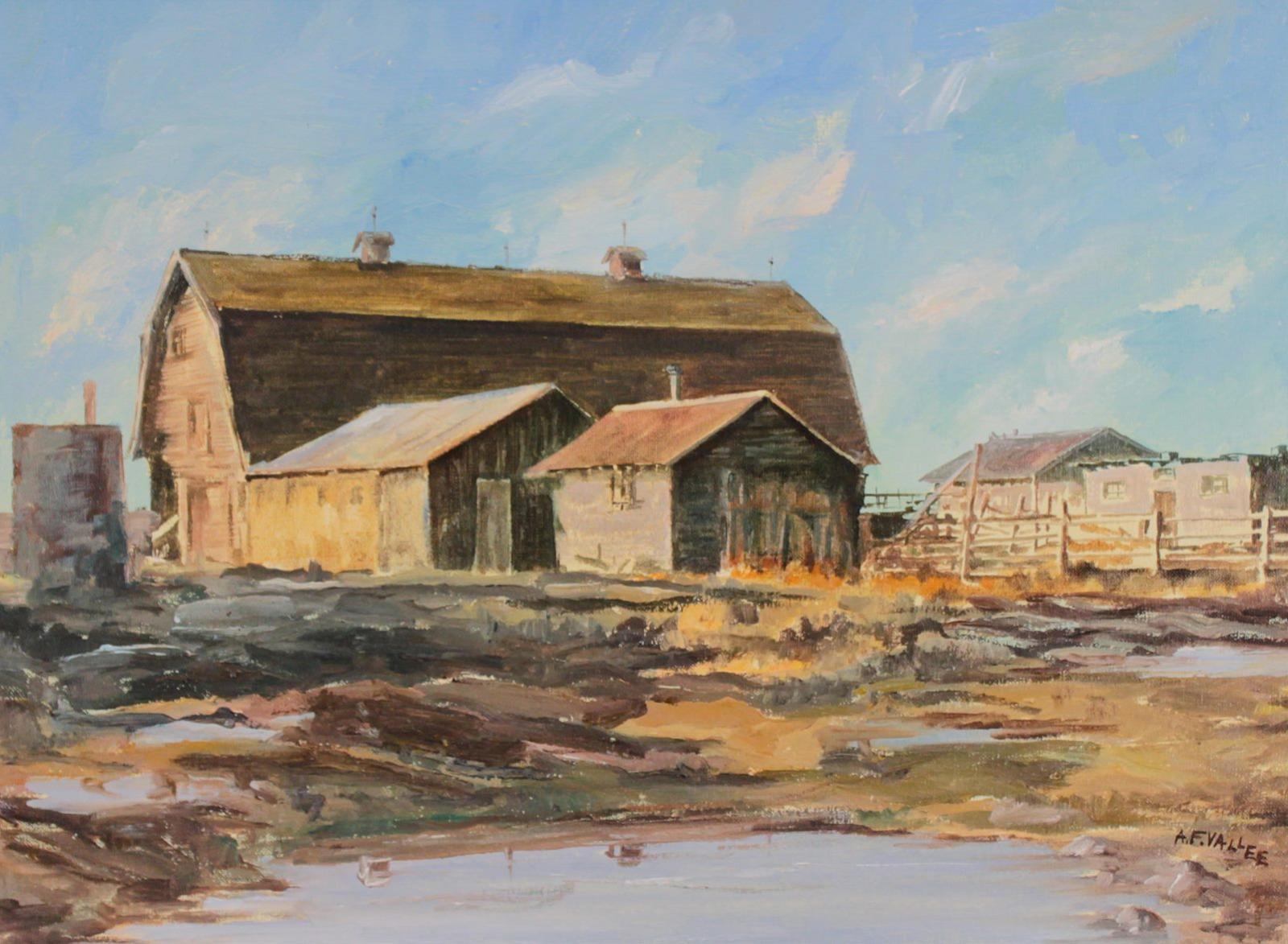 Armand Frederick Vallee (1921-2009) - Untitled, Farm Buildings and Slough