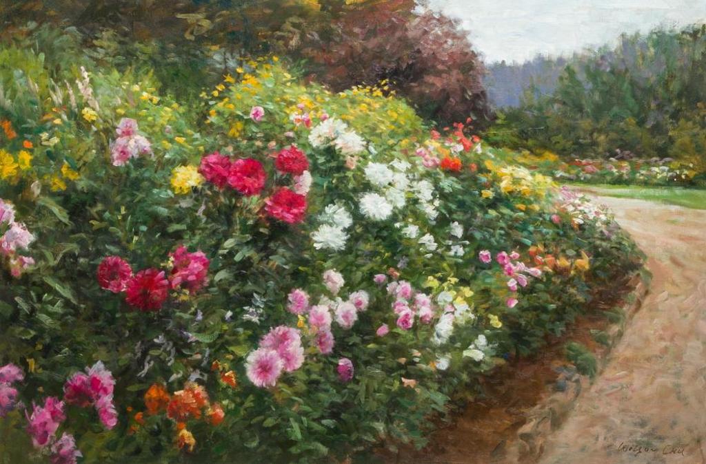 Wilson Chu (1946) - Border Blossoms - Butchart Gardens