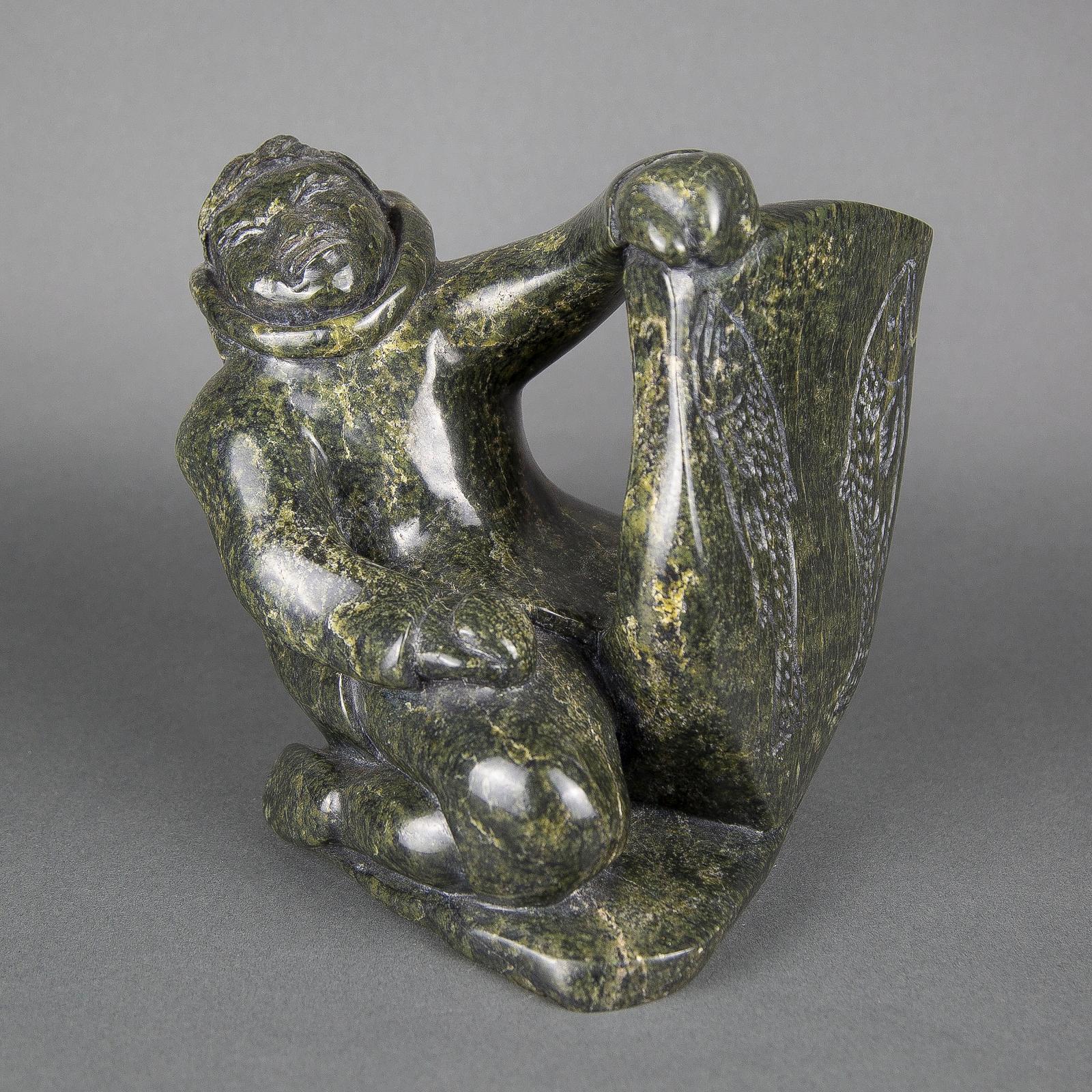 Kiawak (Kiugak) Ashoona (1933-2014) - Man Carving Fish