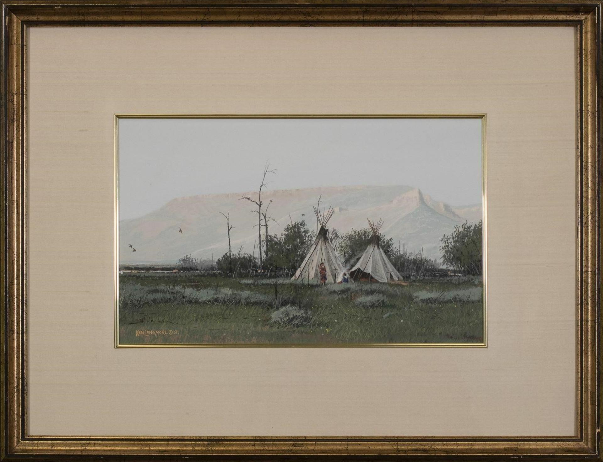 Ken Longmore (1948) - Untitled, Encampment Scene; 1981