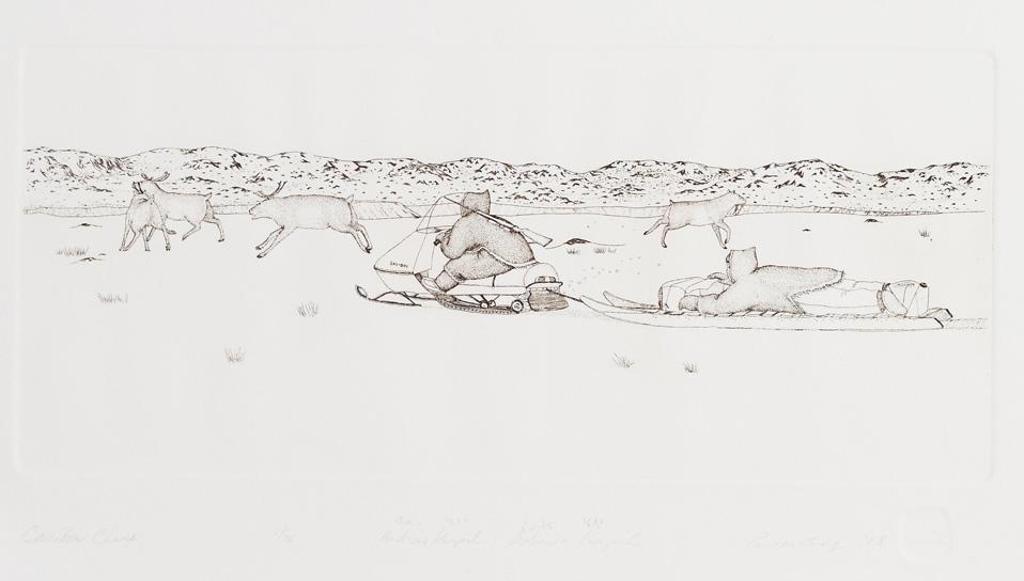 Andrew Qappik Karpik (1964) - Caribou Chase; Seaching For Food