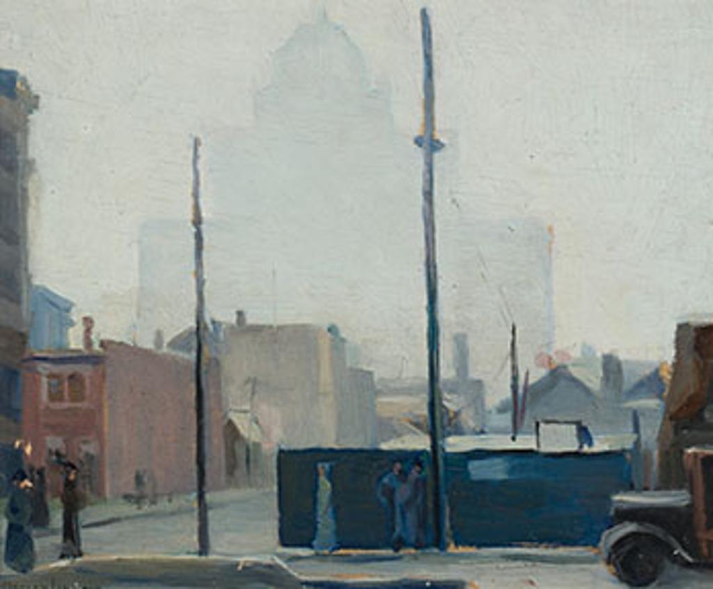 Marion Long (1882-1970) - Toronto Skyline / Softly Falling Snow (verso)