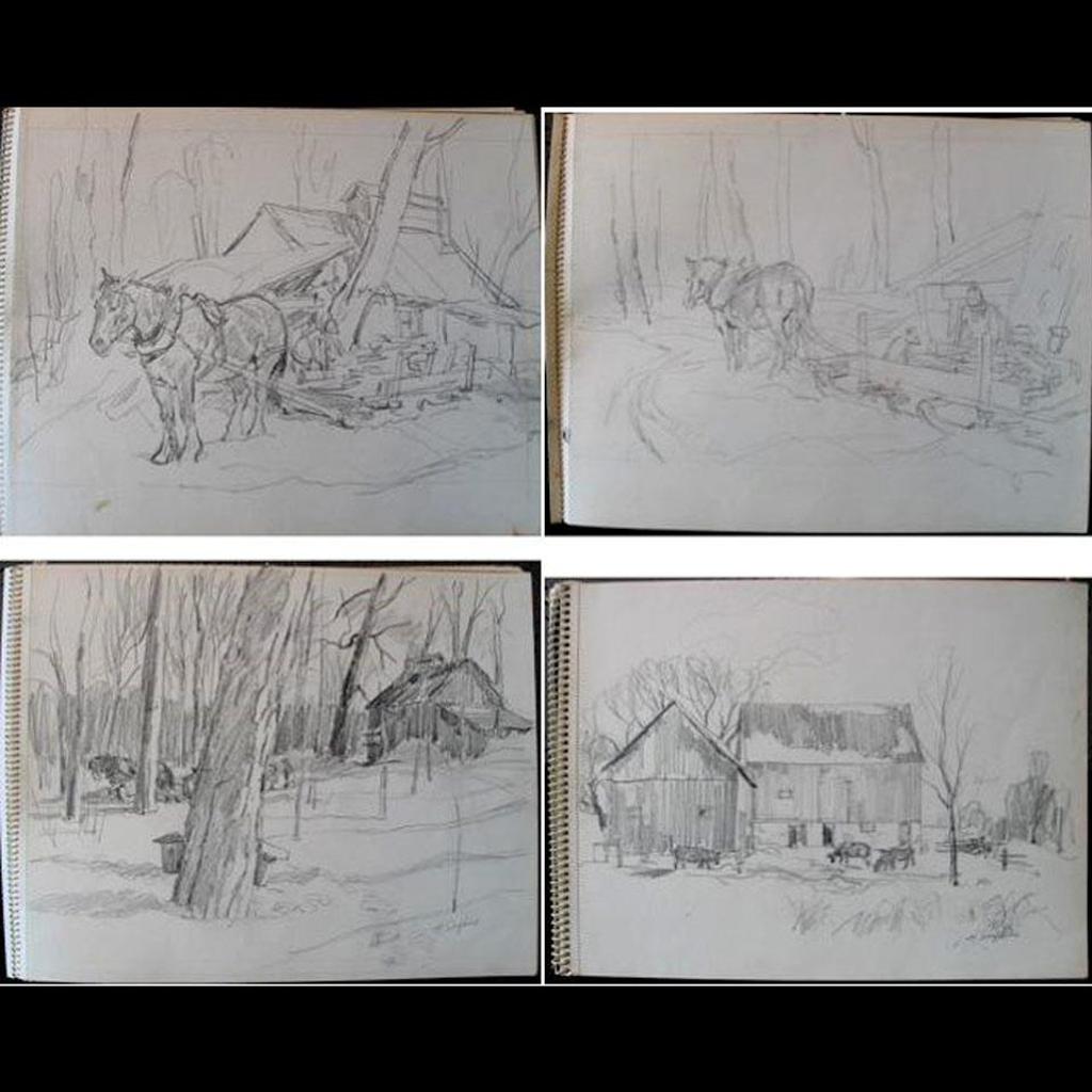John Henry Simpkins (1906-1995) - Various Subjects (Farms, Figures, Animals, Landscapes, Dogs)