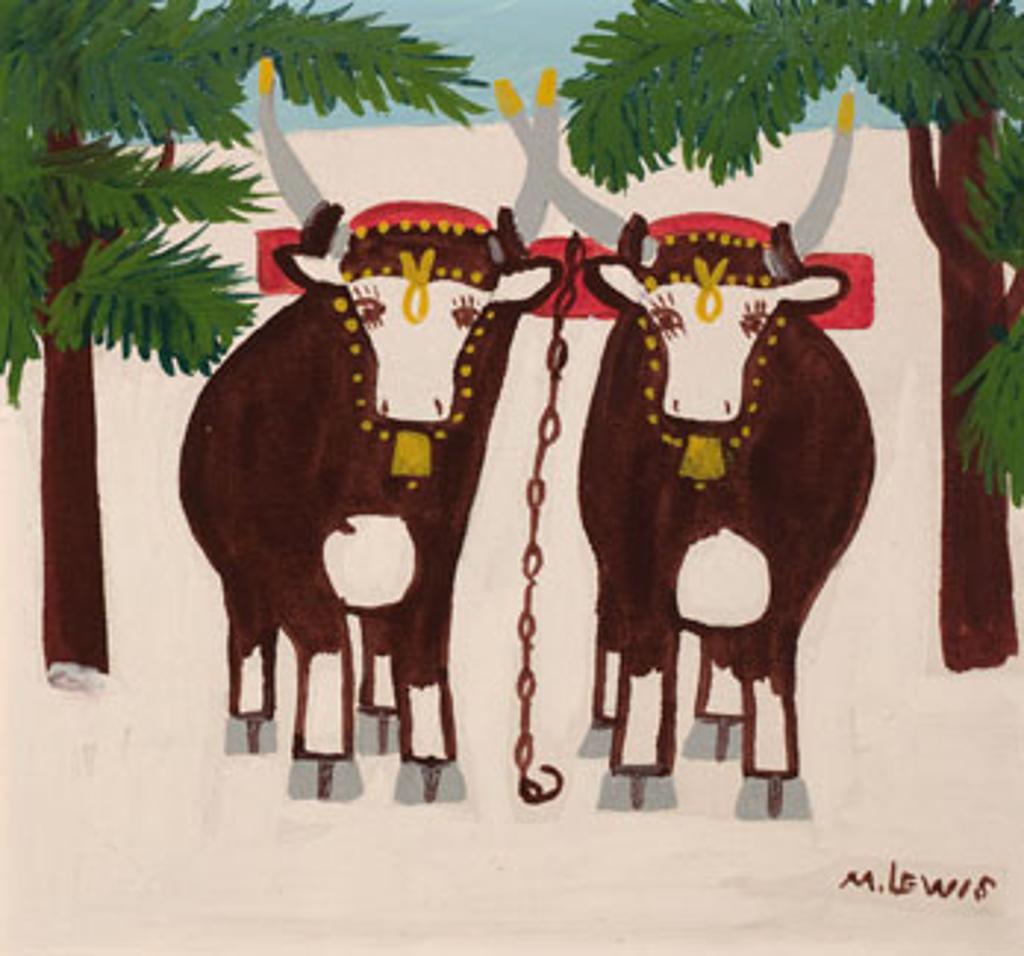 Maud Kathleen Lewis (1903-1970) - Two Oxen