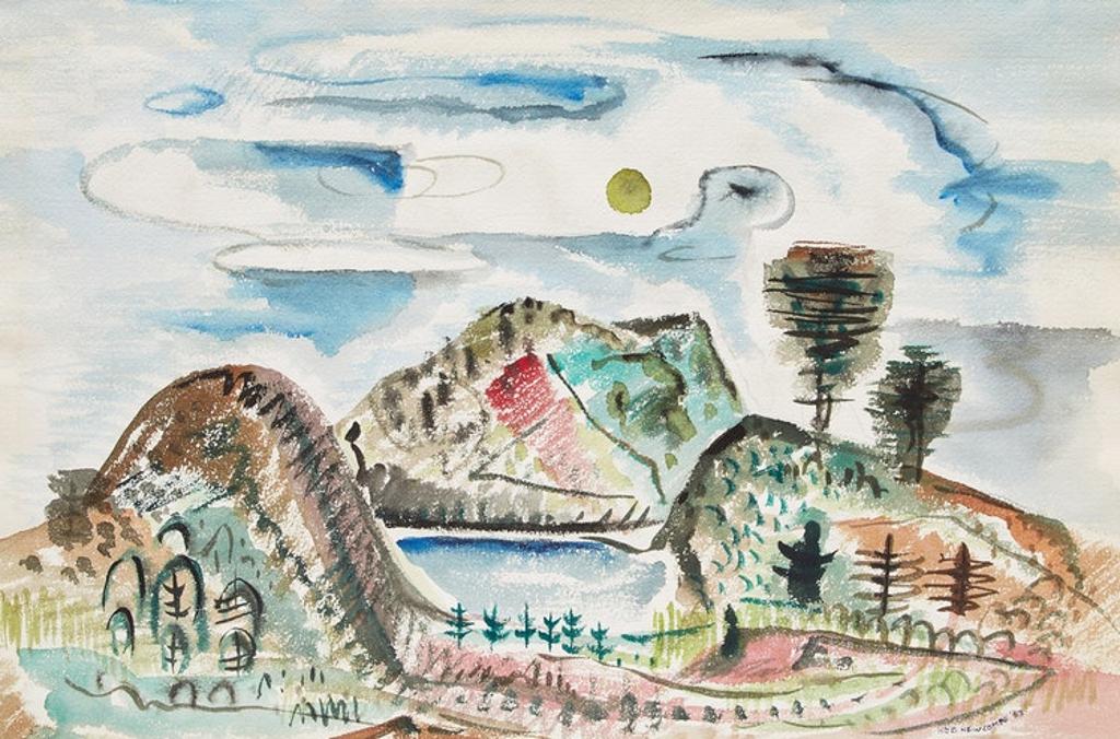 William John Bertram Newcombe (1907-1969) - Coast with Hills; Military Base; Casa de Mendoza, San Miguel de Allende, Mexico