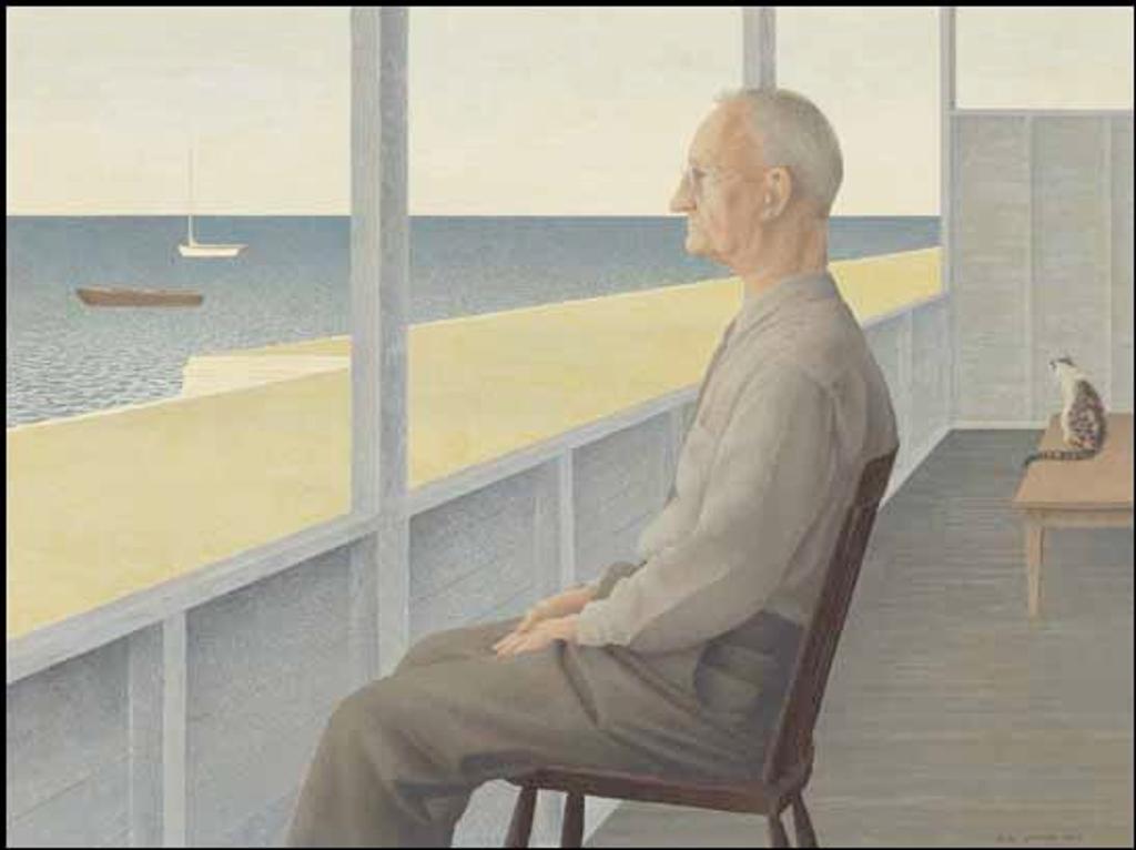 Alexander (Alex) Colville (1920-2013) - Man on Verandah