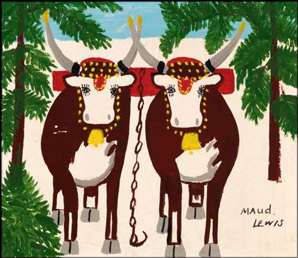 Maud Kathleen Lewis (1903-1970) - Two Oxen