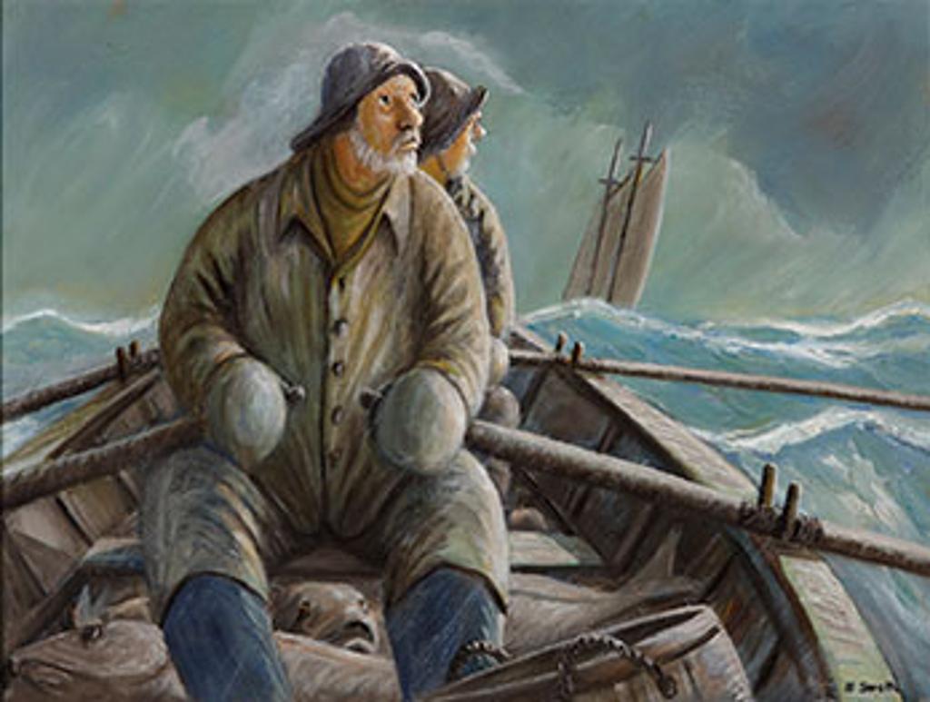 Nelson Surette (1920-2004) - Dorymen Return to Schooner (03732/A85-097)
