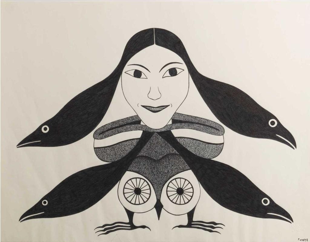 Kenojuak Ashevak (1927-2013) - Owl woman transformation