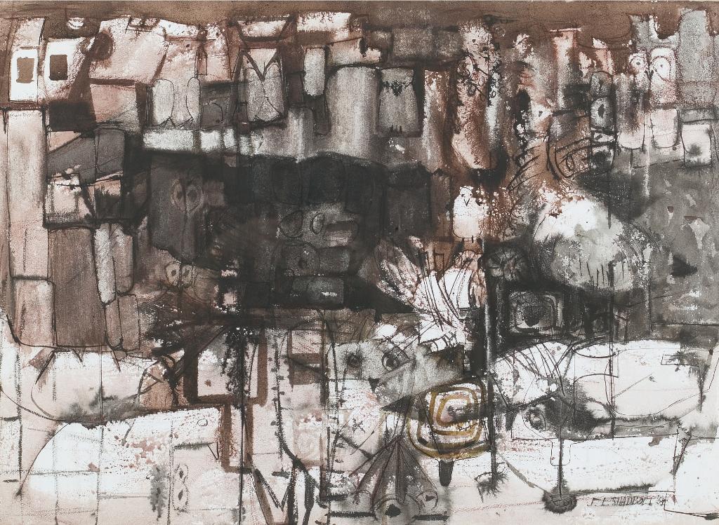Jack Leaonard Shadbolt (1909-1998) - Rock Facade With Cave