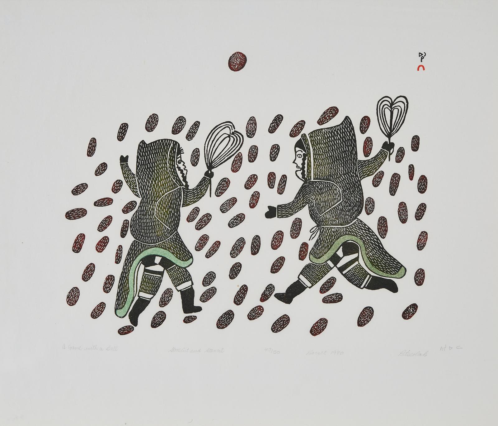 Pitseolak Ashoona (1904-1983) - A Game With A Ball