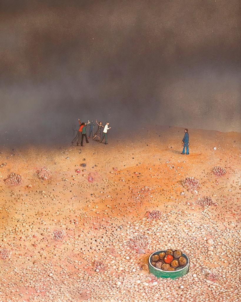 William Kurelek (1927-1977) - Bad Companions (Temptations in the Desert Series)