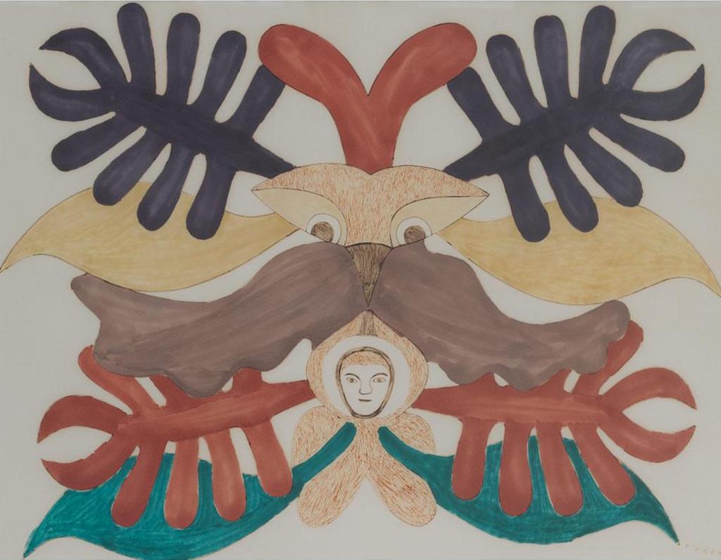 Kenojuak Ashevak (1927-2013) - Untitled (Owl And Woman)