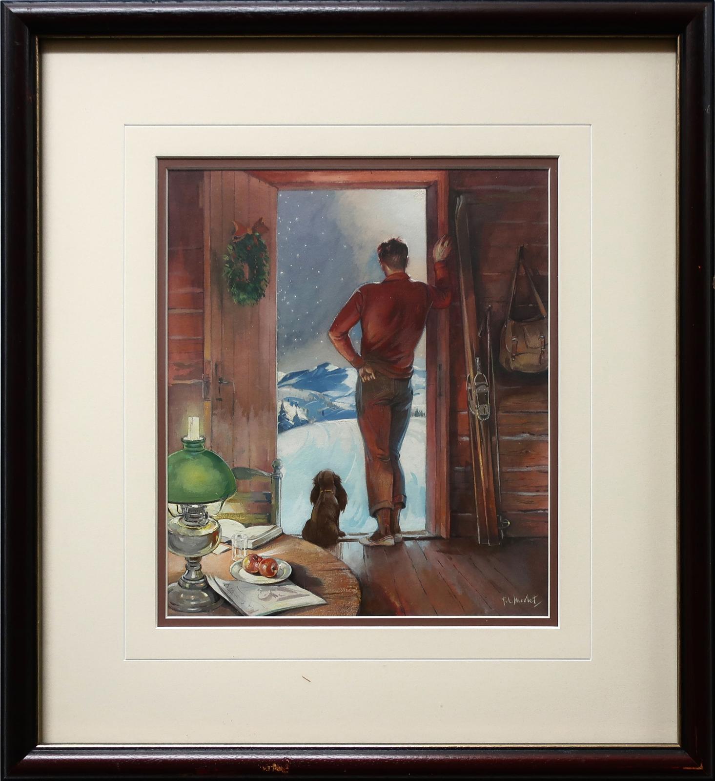 F.L. Nicolet - Untitled (A Promising Skiing Day)