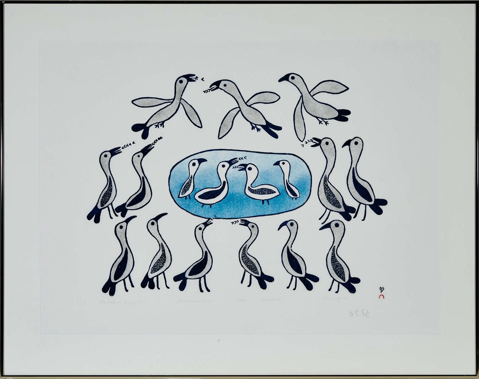 Mary (Kudjuakjuk) Qayuaryuk (1908-1982) - Seagulls On Spring Ice