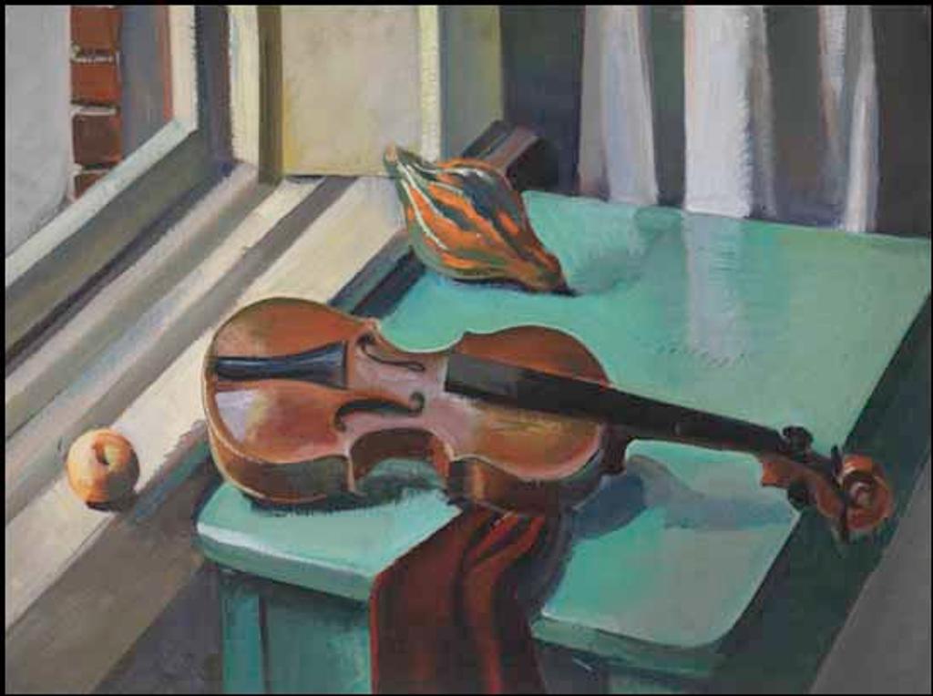 Jack Weldon Humphrey (1901-1967) - Still Life with Violin, Gourd and Apple / Vase of Spring Flowers (verso)