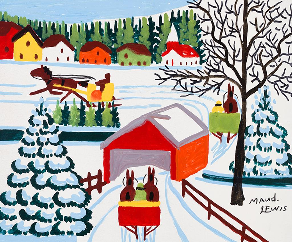 Maud Kathleen Lewis (1903-1970) - Covered Bridge in Winter