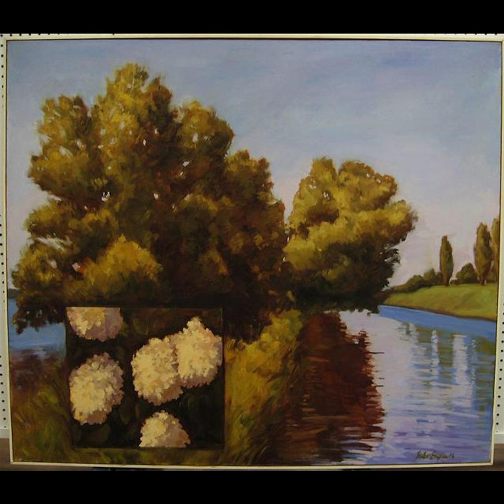 Heather Sayeau - River Study With Inset Floral