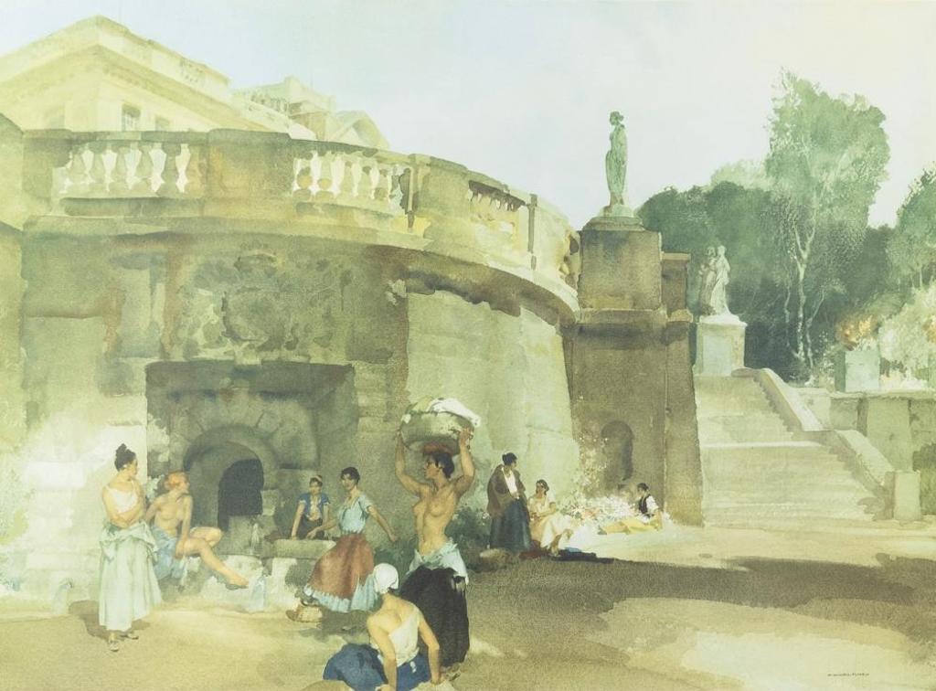 William Russel Flint Scottish (1880-1969) - Under the Palace Terrace