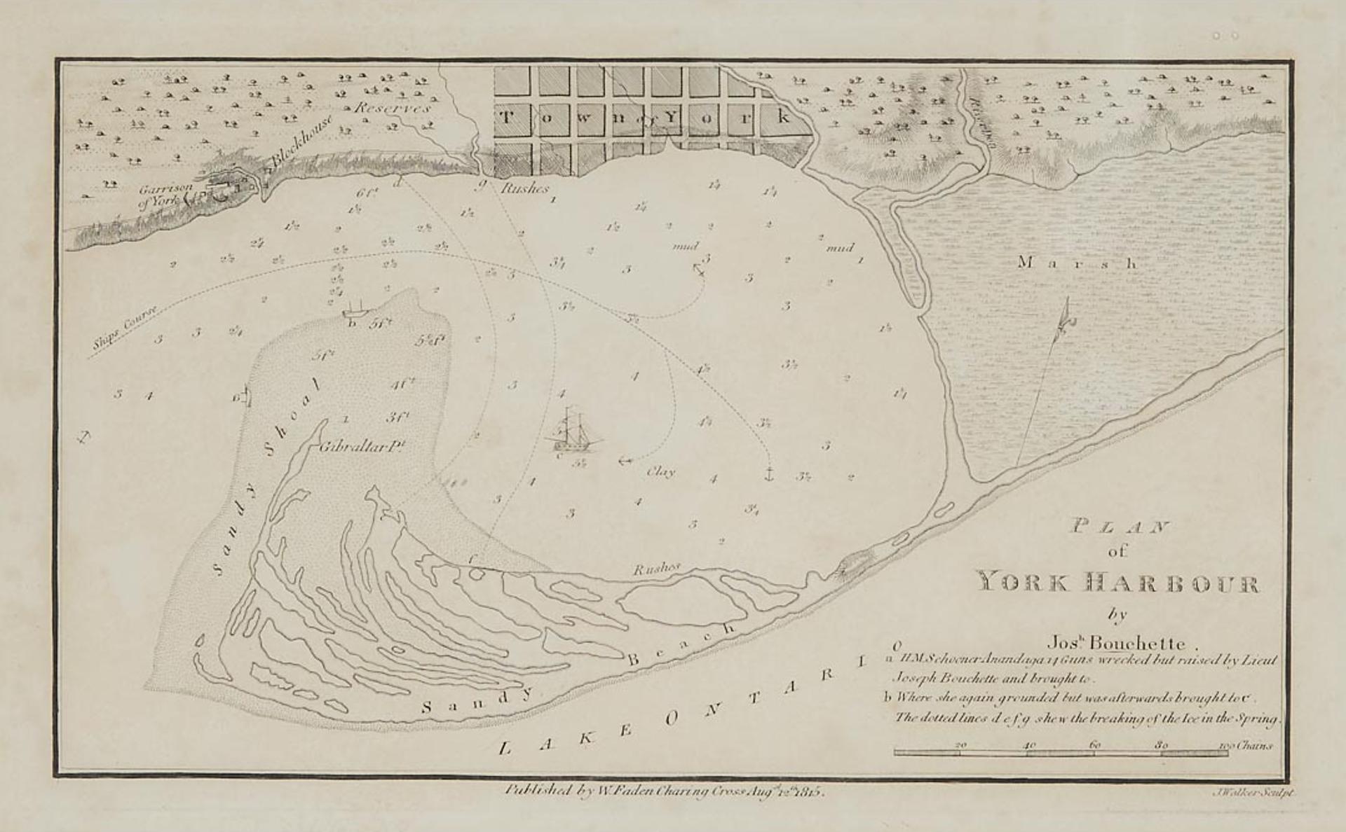 Lt.-Col. Joseph Bouchette (1774-1841) - Plan Of York Harbour, 1815