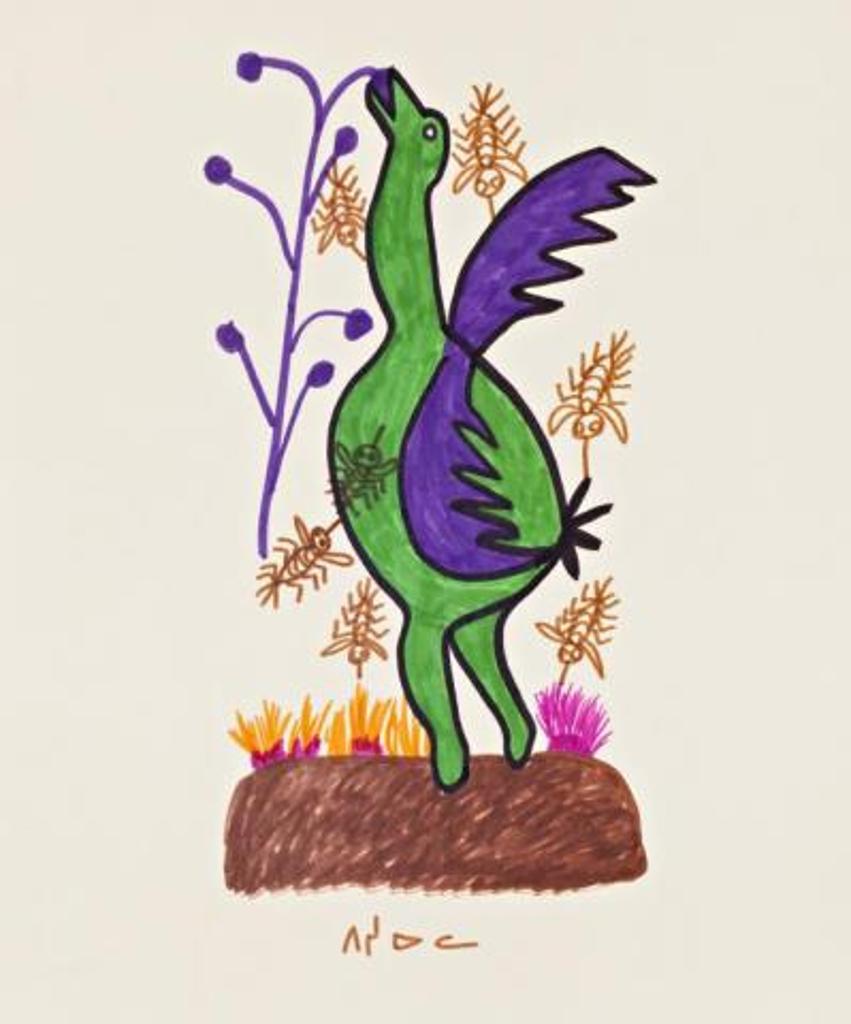 Pitseolak Ashoona (1904-1983) - Feeding Bird and Mosquitoes, c. 1971-72