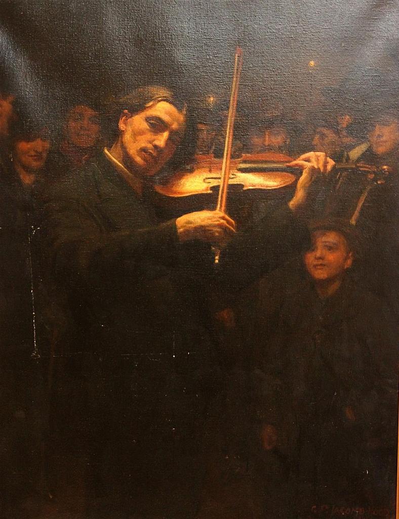 George Percy R.E. Jacomb-Hood (1857-1937) - Under Lamplight