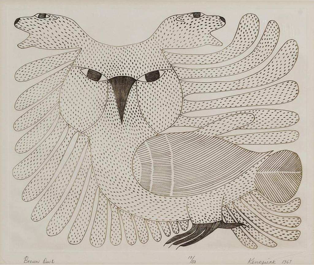 Kenojuak Ashevak (1927-2013) - Brown Owl