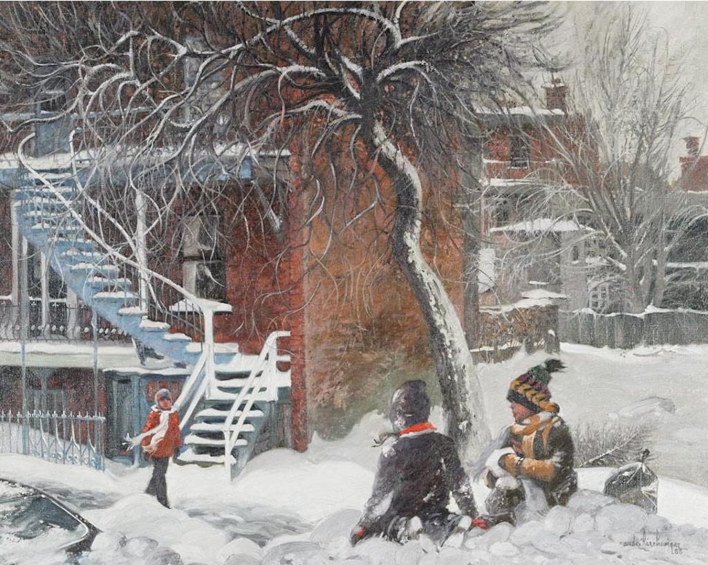 Andre L'archeveque (1923-2015) - Une Rue Du Faubourg, Quebec