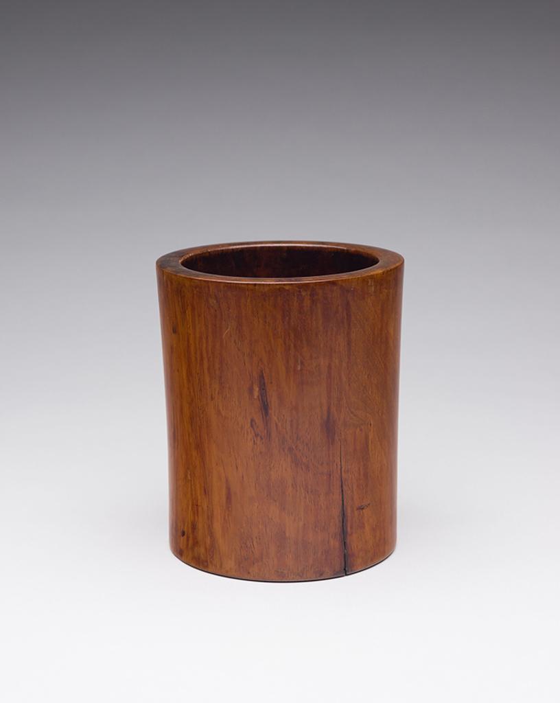 Chinese Art - A Small Huanghuali Brush Pot, Bitong, 19th Century