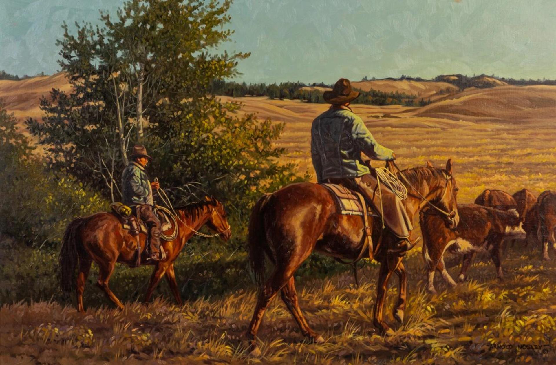 Arnold Mosley (1941) - Cattle Drive on the West Wasley