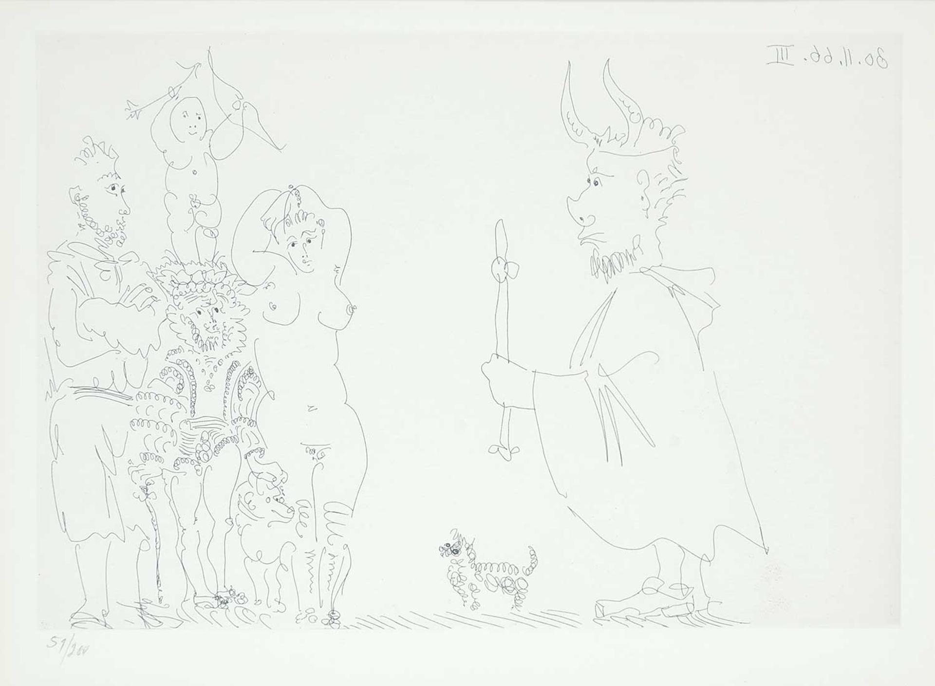 Pablo Ruiz Picasso (1881-1973) - Le Cocu Magnifique [Plate 3]  #51/200
