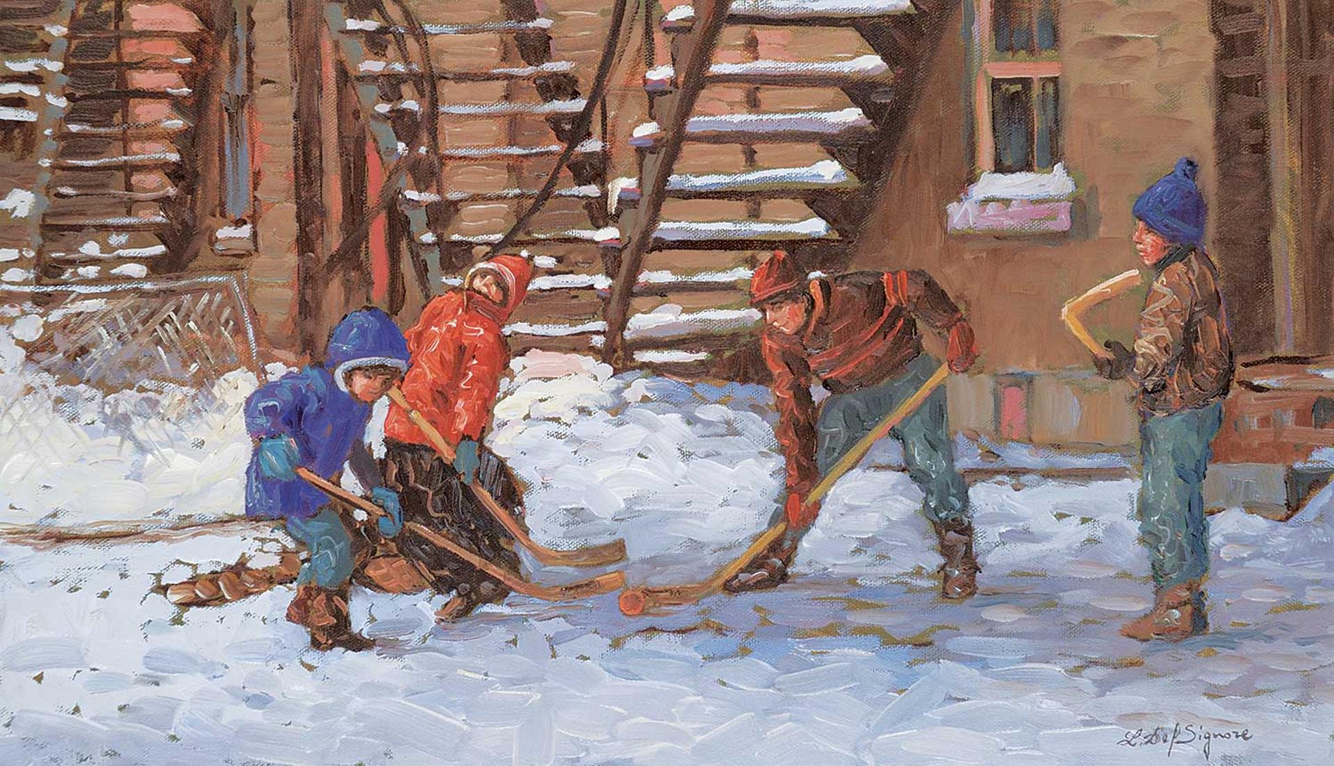 Littorio Del Signore (1938) - Hockey aux Hotel de Ville, Montreal [Playing Hockey on City Hall Street]