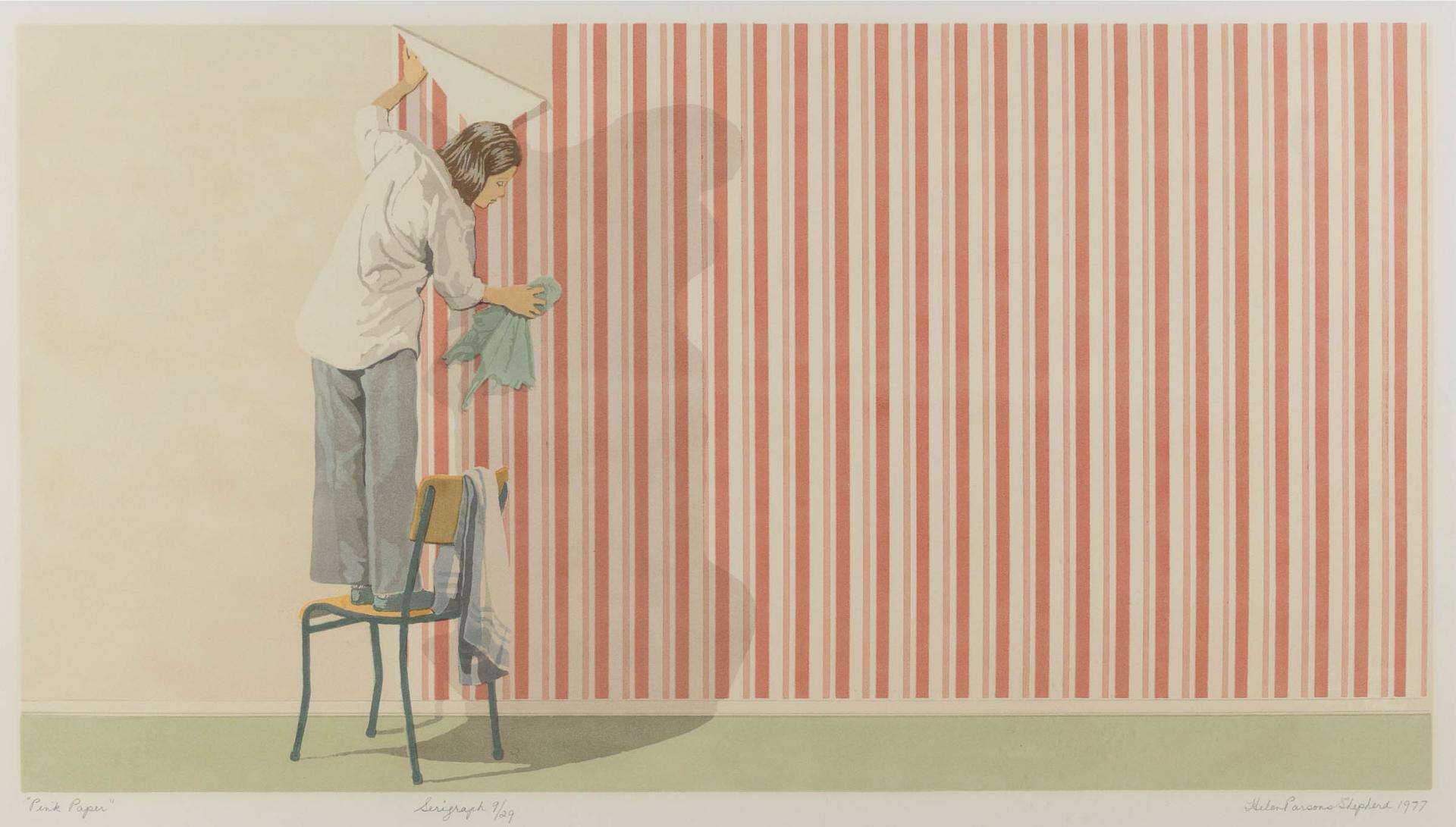 Helen Parsons Shepherd (1923-2008) - Pink Paper, 1979