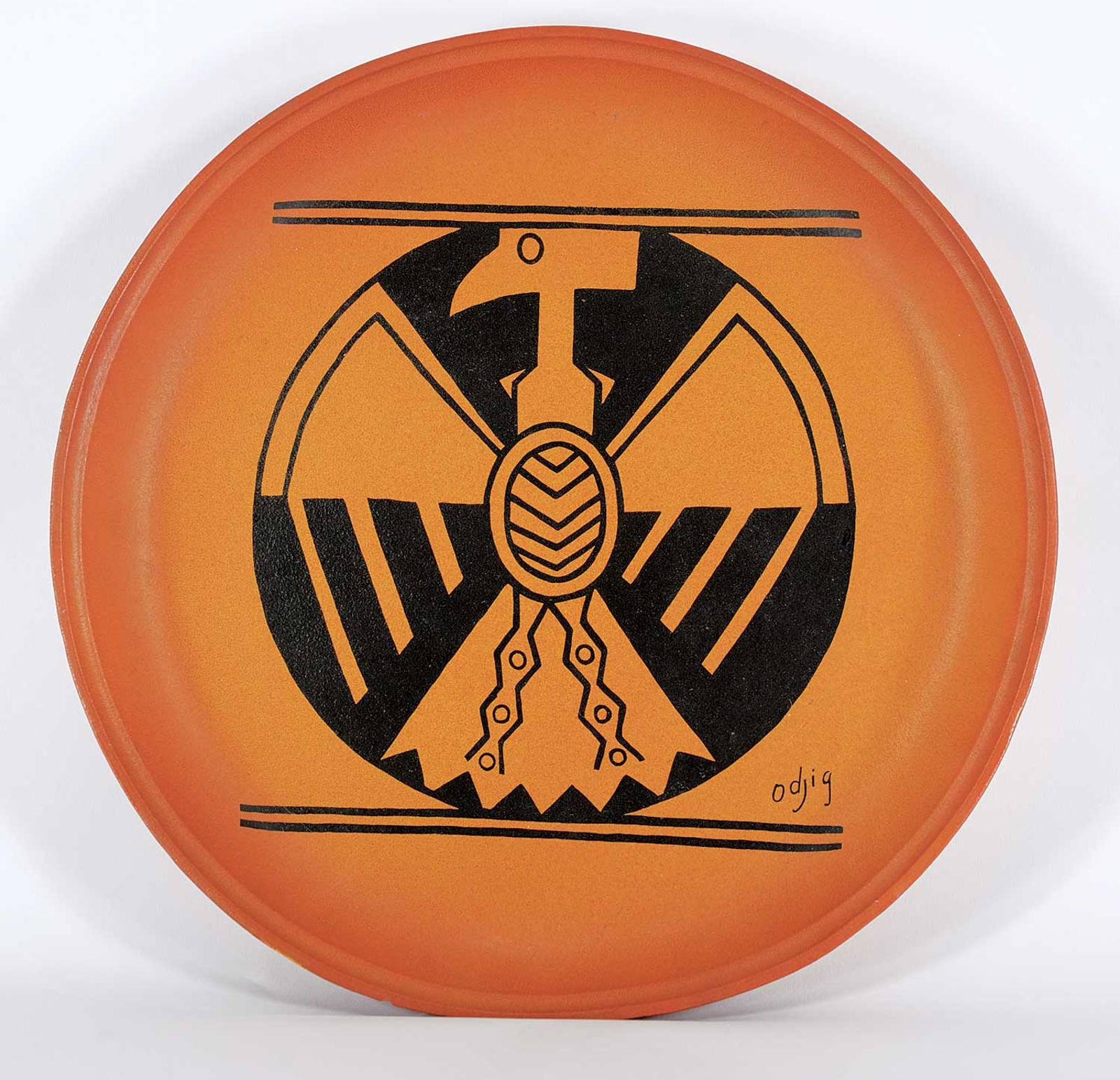 Daphne Odjig (1919-2016) - Untitled - Plate with Bird Design