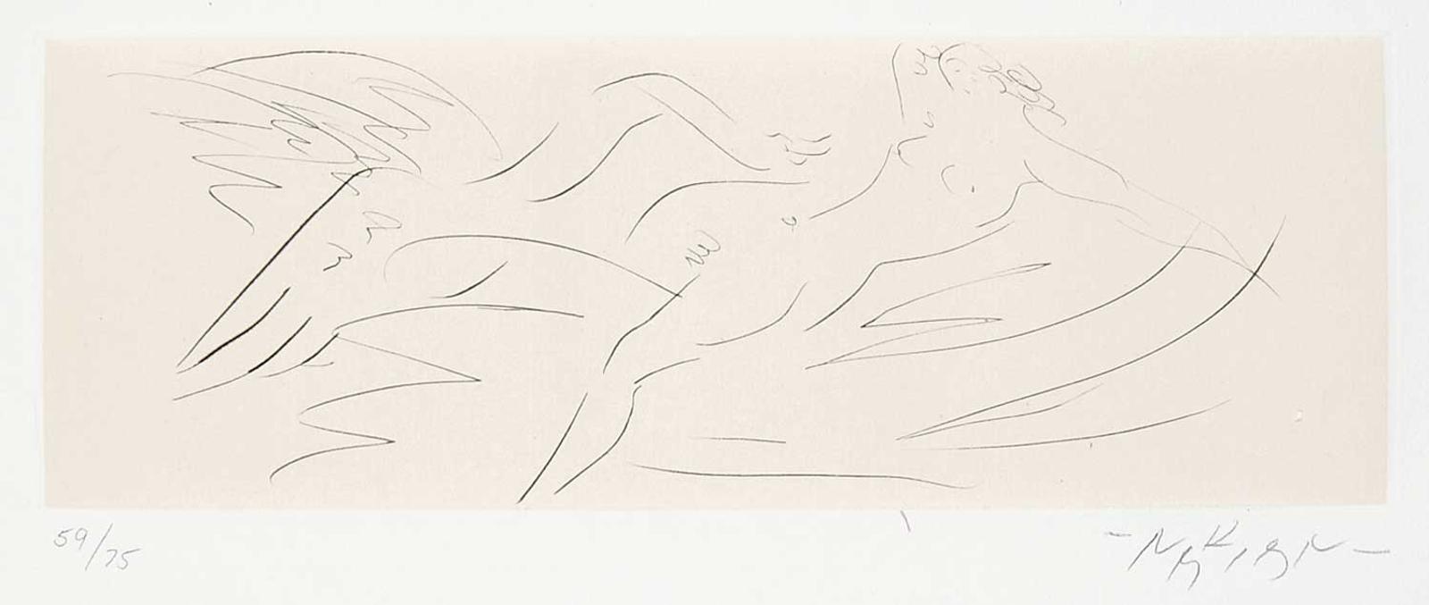 Reuben Nakian - Untitled - Leda [leaning right] and the Swan  #59/75