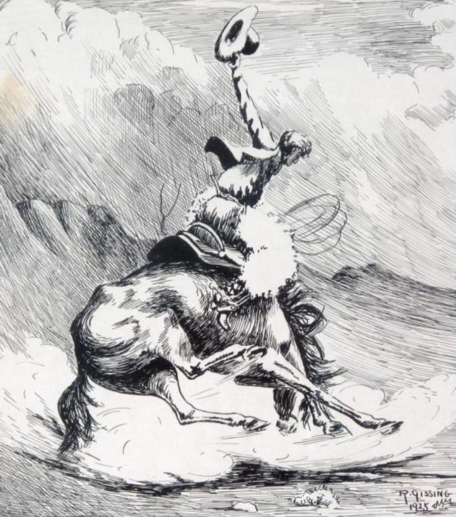 Roland Gissing (1895-1967) - Cowboy On A Bucking Bronco; 1925
