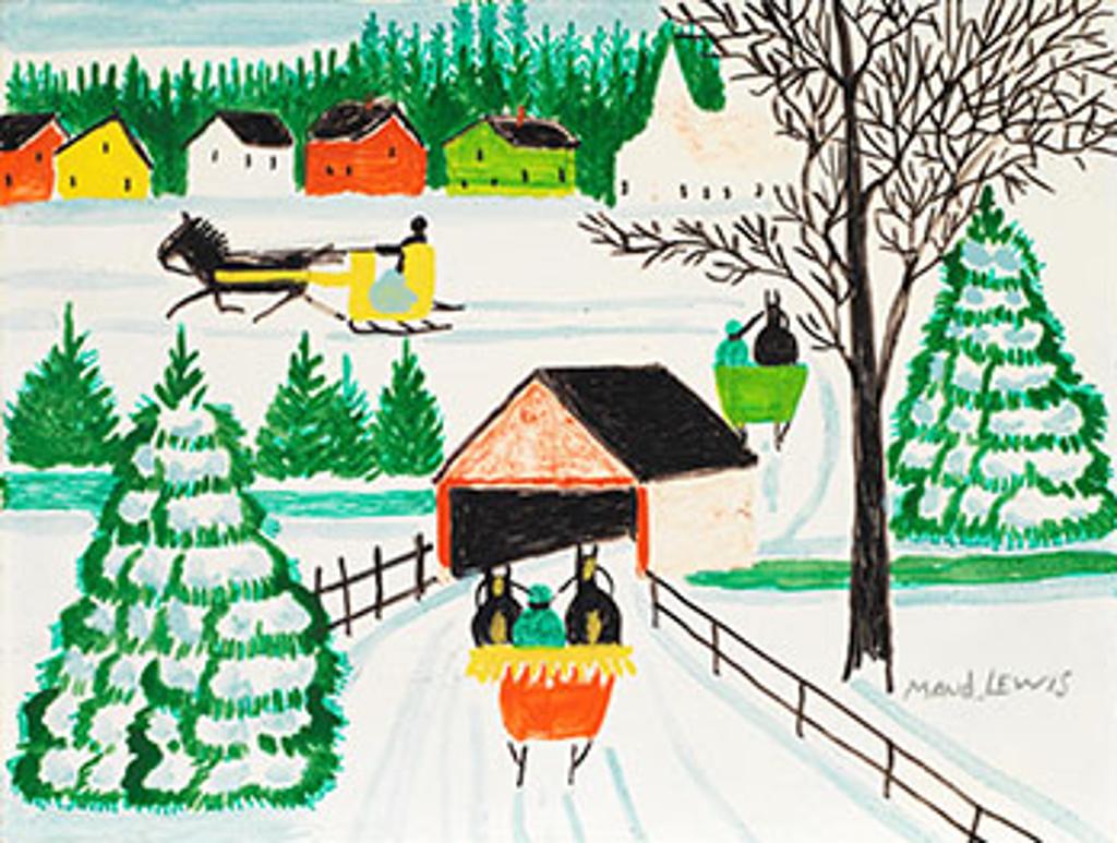 Maud Kathleen Lewis (1903-1970) - Snow Covered Bridge