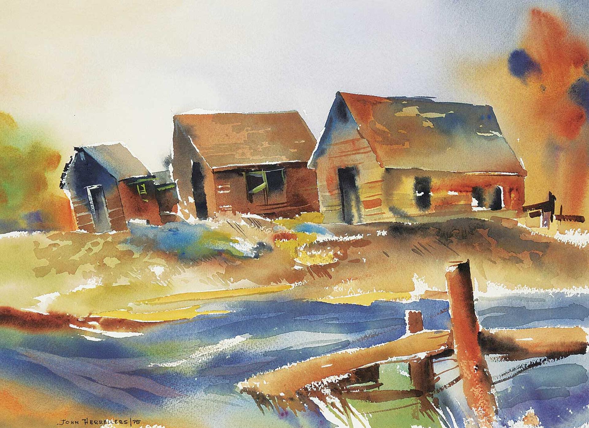 John Henry Herreilers (1924-2001) - Untitled - Prairie Barns