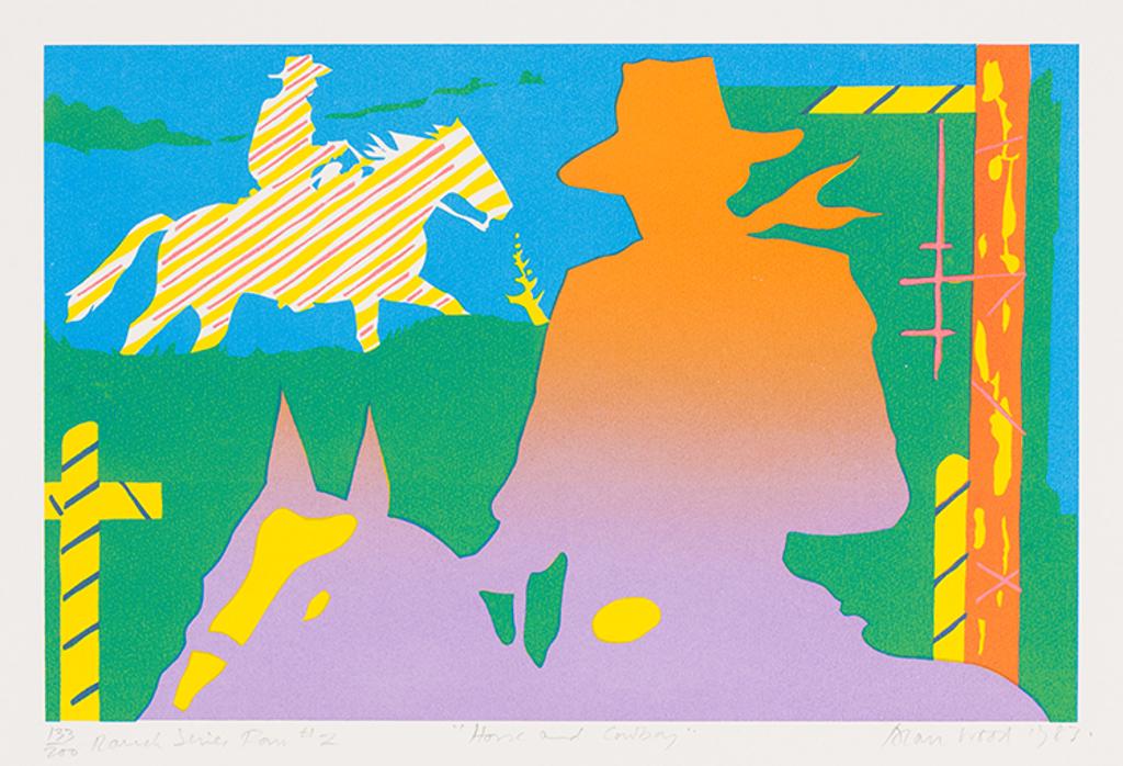 Alan Wood (1935-2017) - Horse and Cowboy