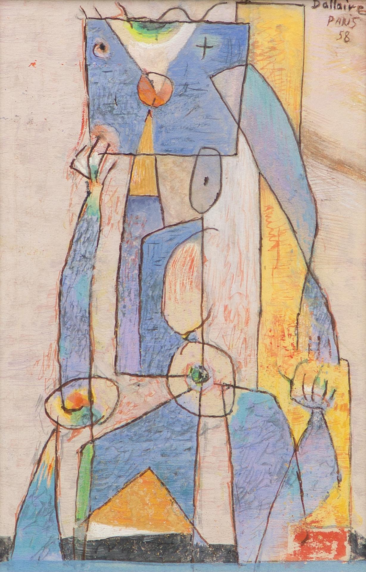 Jean-Philippe Dallaire (1916-1965) - Femme en bleu, 1958